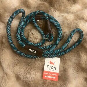 FIDA Rope Reflective Slip Dog Leash Blue